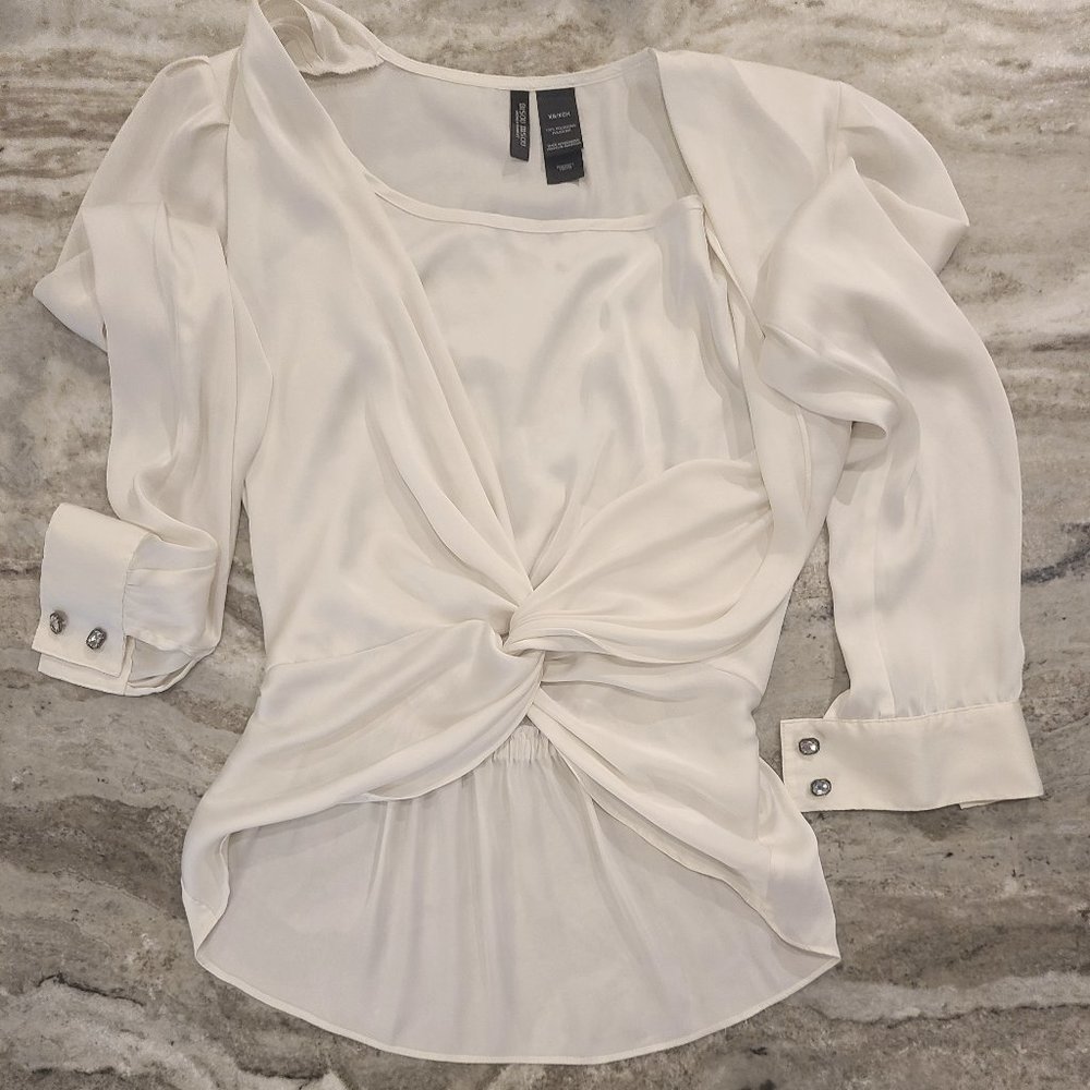 Wrap Front White Blouse